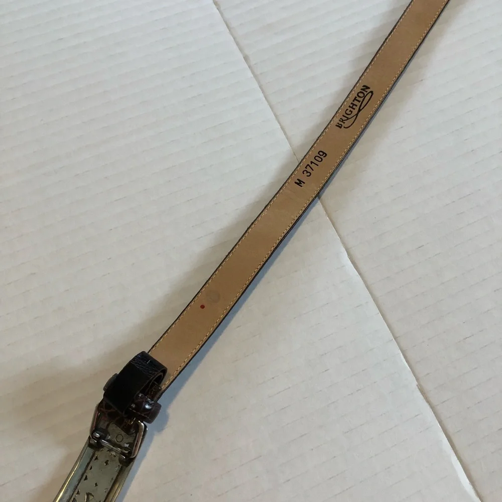 Brighton Croco Brown Leather Belt.  Medium - Picture 7 of 11